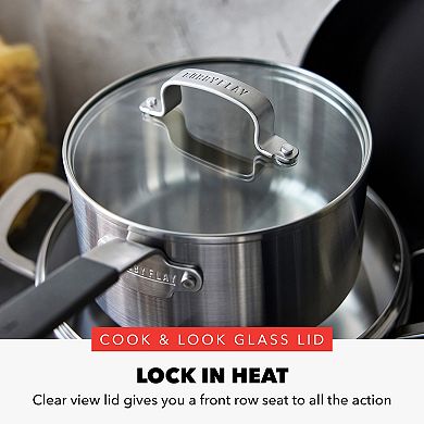 Bobby Flay by GreenPan Stainless Steel Uncoated & PFAS-Free Nonstick 12-Piece Cookware Set