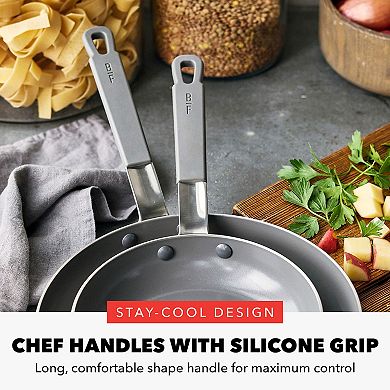 Bobby Flay by GreenPan Stainless Steel Uncoated & PFAS-Free Nonstick 12-Piece Cookware Set
