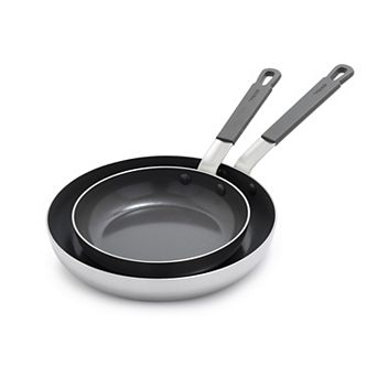 Bobby Flay by GreenPan PFAS-Free Nonstick Stainless Steel 8” and 10” Frypan Set