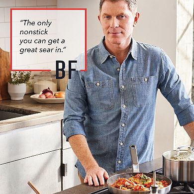 Bobby Flay by GreenPan PFAS-Free Nonstick Stainless Steel 8” and 10” Frypan Set