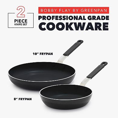 Bobby Flay by GreenPan Professional Grade Ceramic Nonstick 8” and 10” Frypan Set