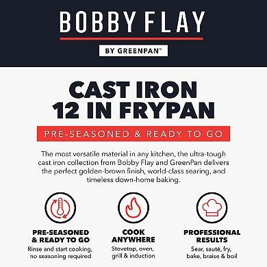 Bobby Flay by GreenPan 12” Cast Iron Frypan