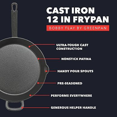 Bobby Flay by GreenPan 12” Cast Iron Frypan