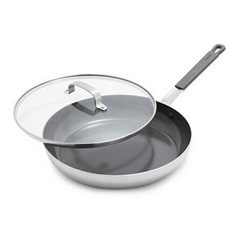 Bobby Flay by GreenPan PFAS-Free Nonstick Stainless Steel 12” Frypan with Lid