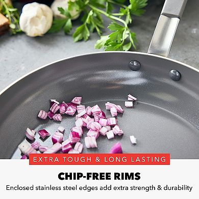 Bobby Flay by GreenPan PFAS-Free Nonstick Stainless Steel 12” Frypan with Lid