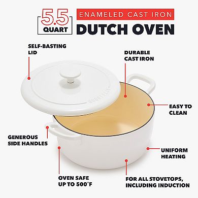 Bobby Flay By GreenPan 5.5QT Enameled Cast Iron Dutch Oven