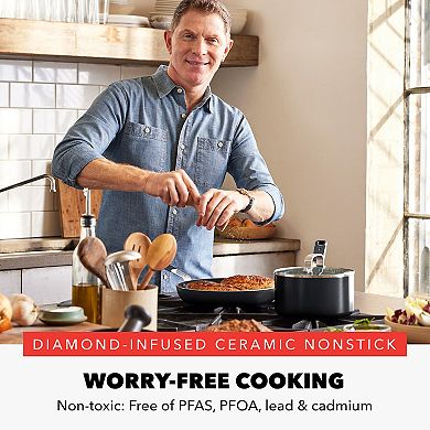 Bobby Flay by GreenPan Professional Grade Ceramic Nonstick 2.53QT Saucepan with Lid