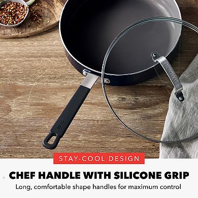Bobby Flay by GreenPan Professional Grade Ceramic Nonstick 4.5QT Saute Pan with Lid