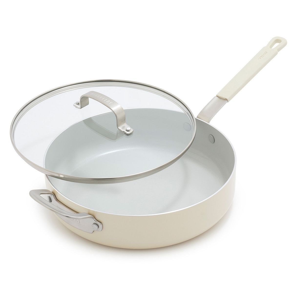 Bobby Flay by GreenPan Professional Grade Ceramic Nonstick 4.5QT Saute Pan with Lid - Cream
