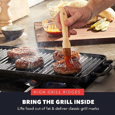 Bobby Flay by GreenPan 11” x 16.5” Reversible Cast Iron Grill Griddle