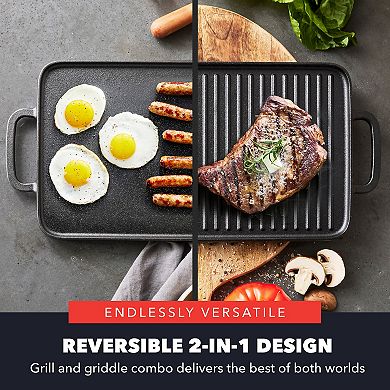 Bobby Flay by GreenPan 11” x 16.5” Reversible Cast Iron Grill Griddle