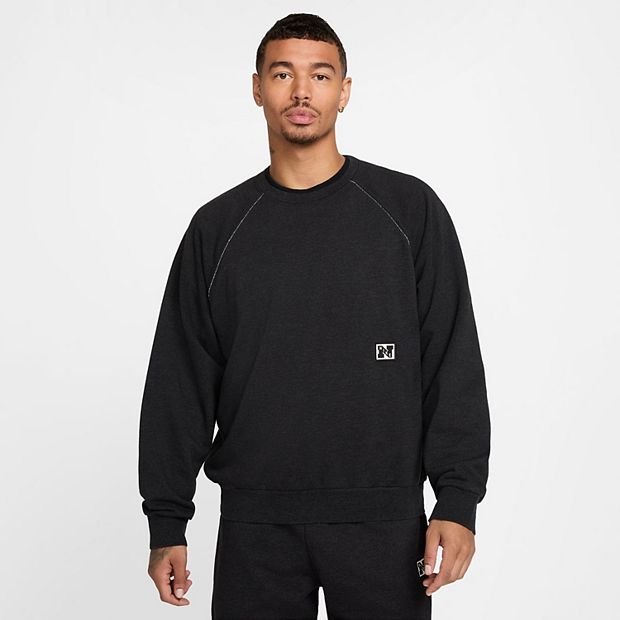 ★★Nike★★ Heritage Dry Fit Fleece Fitness Top M Black Hea Men's Nike Gym Heritage Dri-Fit Fleece Fitness Top