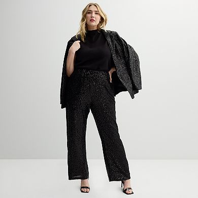 Plus Size Nine West Sequin Pants
