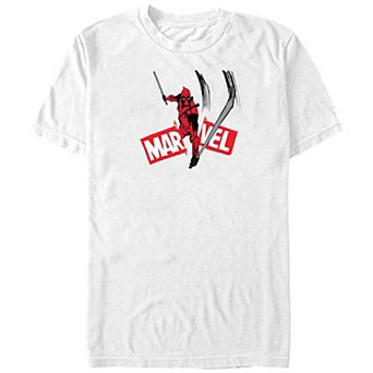 Big & Tall Marvel Deadpool Slashing Marvel Logo Graphic Tee