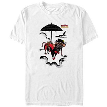 Big & Tall Marvel Deadpool & Wolverine Dogpool Flying Graphic Tee