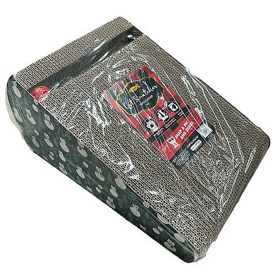 Meow Christmas Cat Scratcher with Ball and Catnip