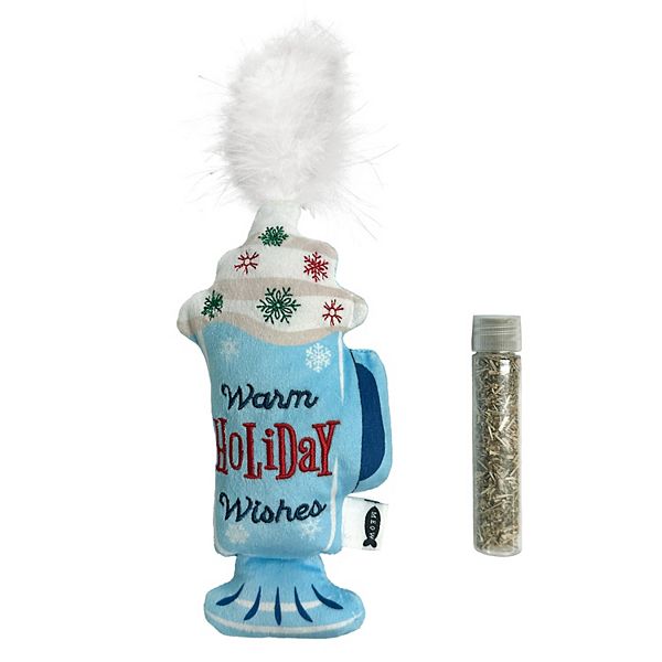 Meow Warm Holiday Wishes Cat Toy - Blue