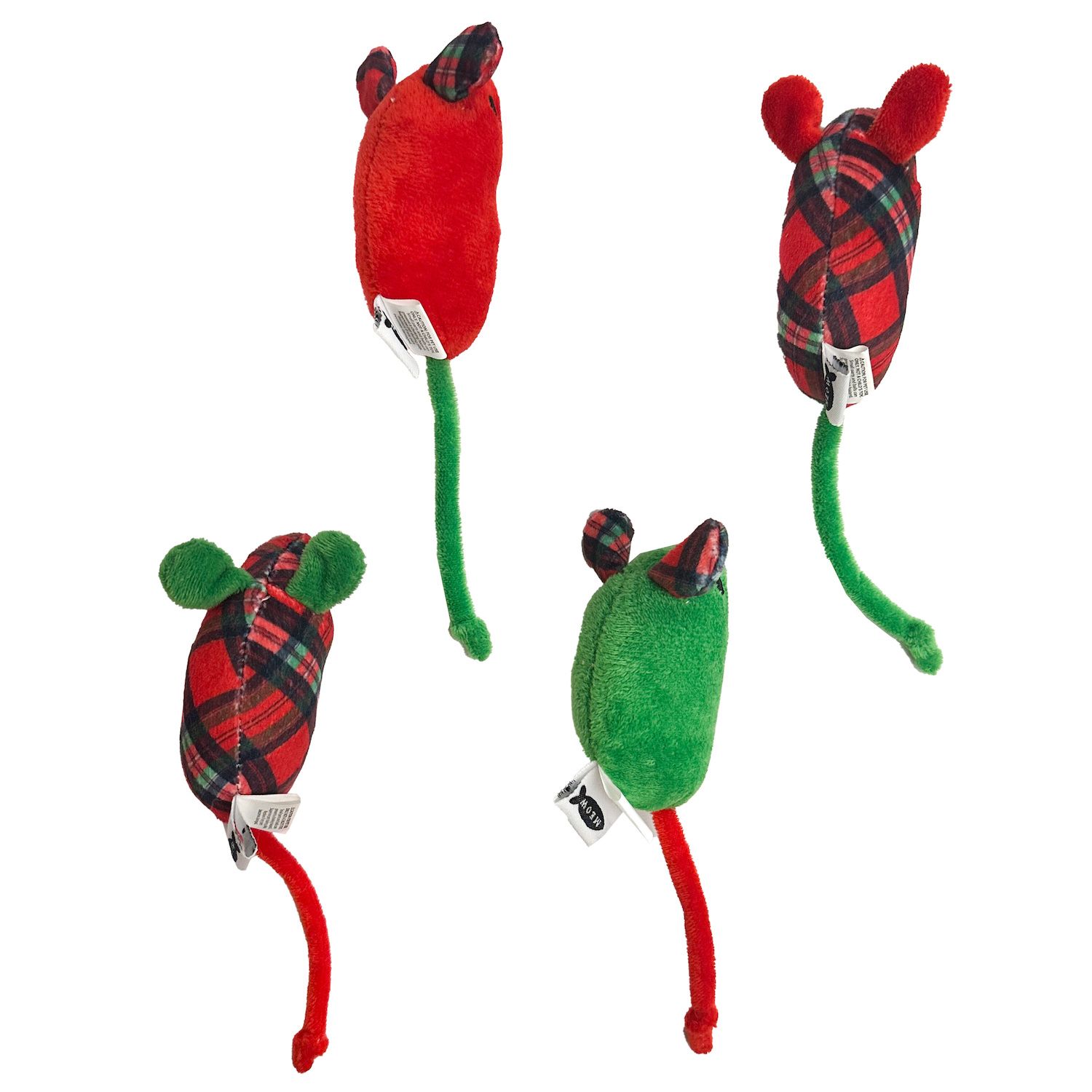 Cat String Toy HDP Hypno Mice Cat Toys - Pack Of 16 Interactive Rattling Mice With C 755666