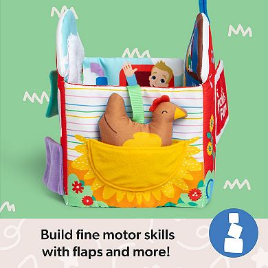 Spin Master Ms. Rachel Sensory Learning Farm Foldable Baby Book with Plush Cow