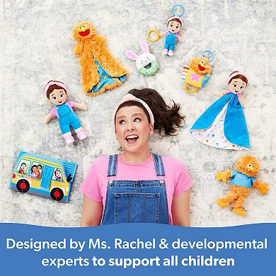 Spin Master Ms. Rachel Sensory Learning Farm Foldable Baby Book with Plush Cow