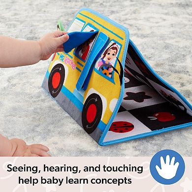 Spin Master Ms. Rachel Tummy Time Activity Bus Play Mat with Baby Mirror & Sensory Toys