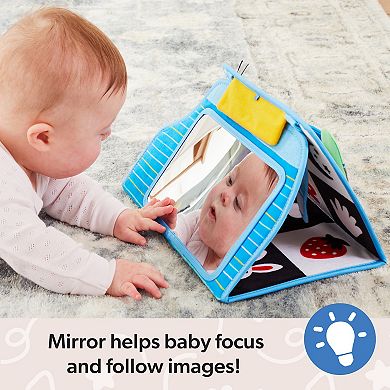 Spin Master Ms. Rachel Tummy Time Activity Bus Play Mat with Baby Mirror & Sensory Toys