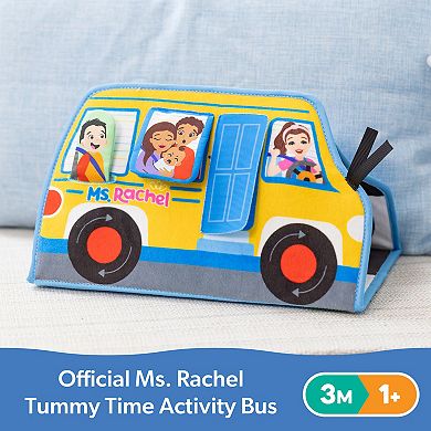 Spin Master Ms. Rachel Tummy Time Activity Bus Play Mat with Baby Mirror & Sensory Toys