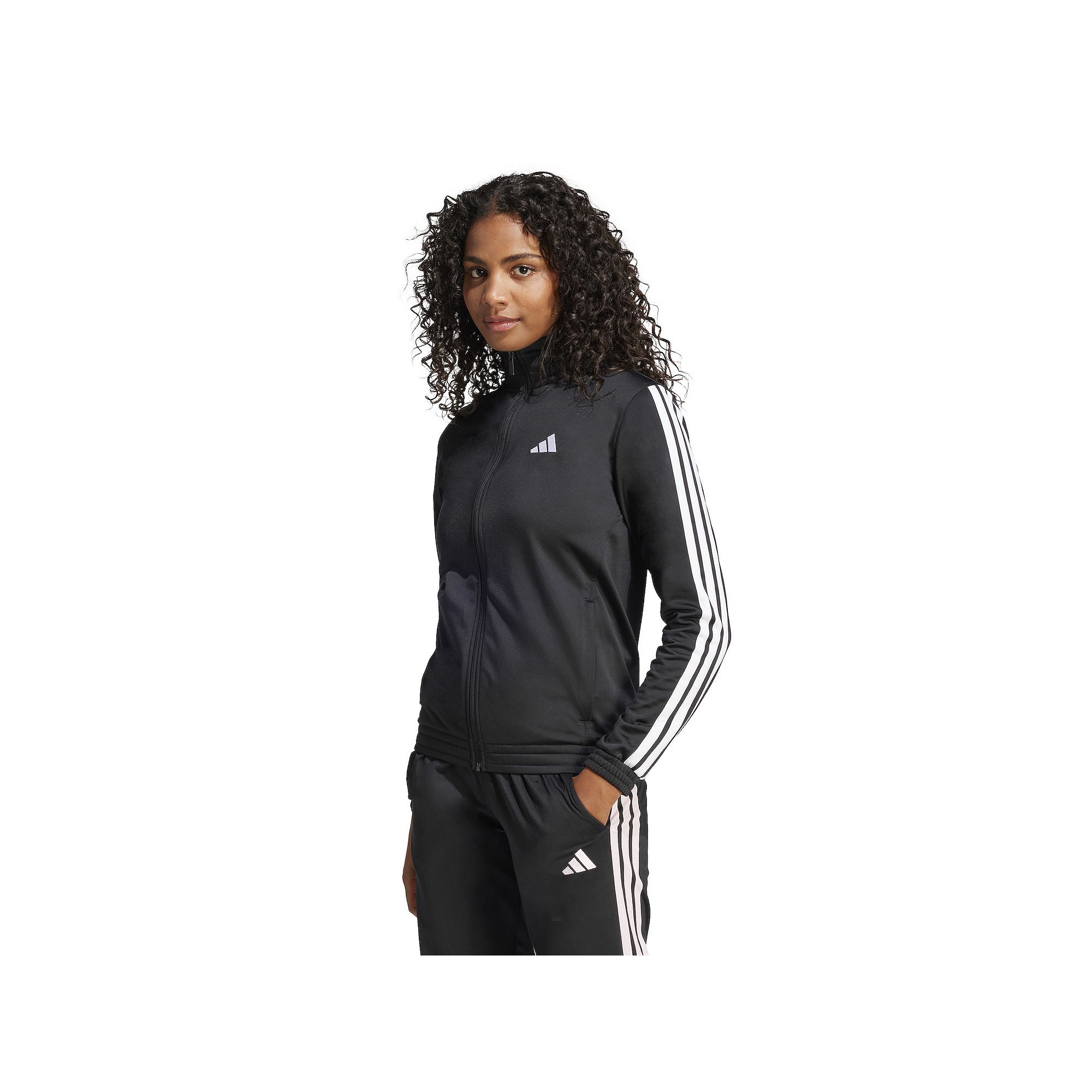 Womens adidas Tricot 3-Stripes Track Top, Size: Medium, Black White