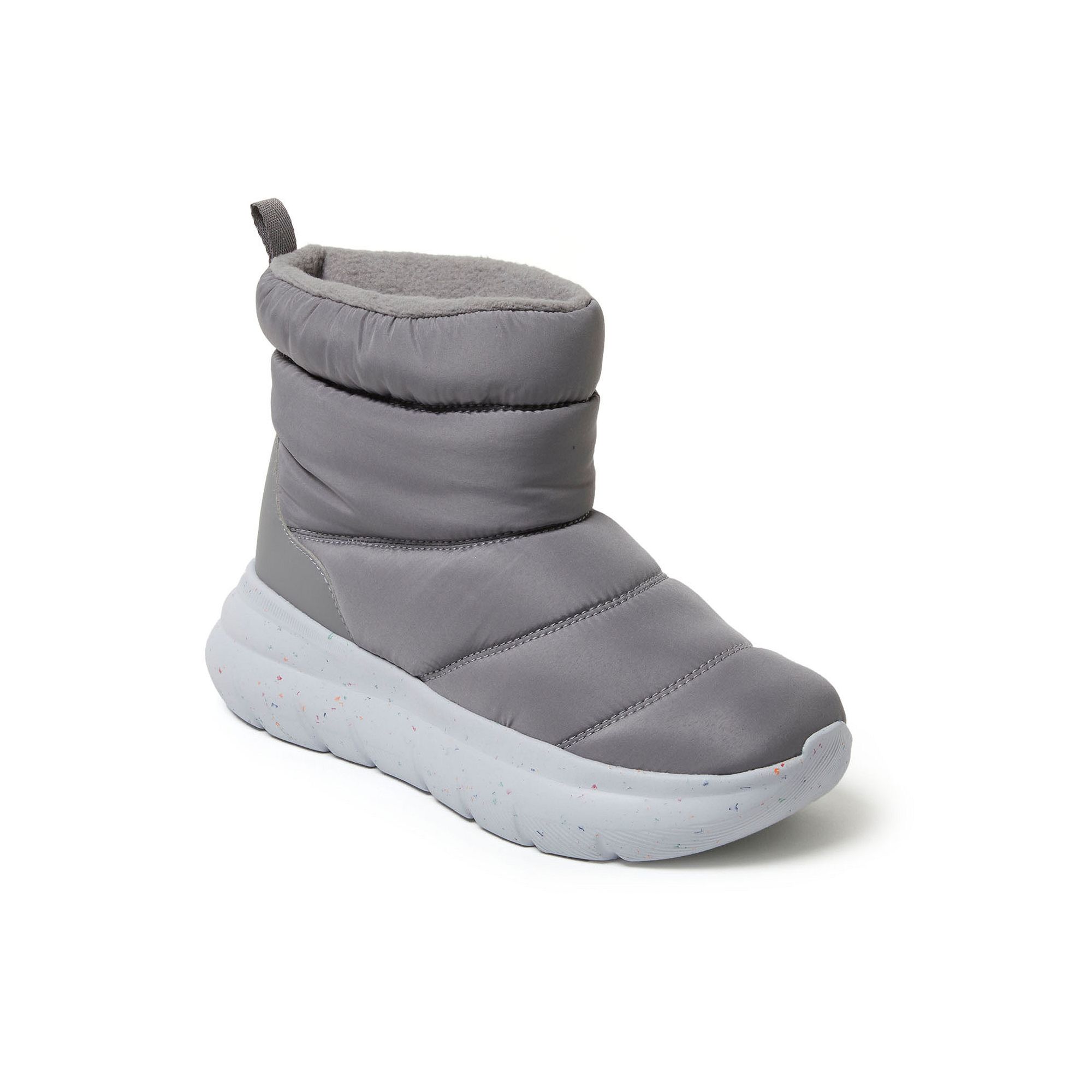 Dearfoams Texoma Womens Puff Ankle Boots, Size: 6, Medium Gray