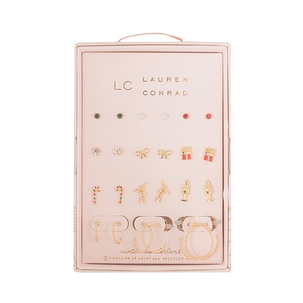 LC Lauren Conrad 12-Piece Nutcracker Earring Set - Red