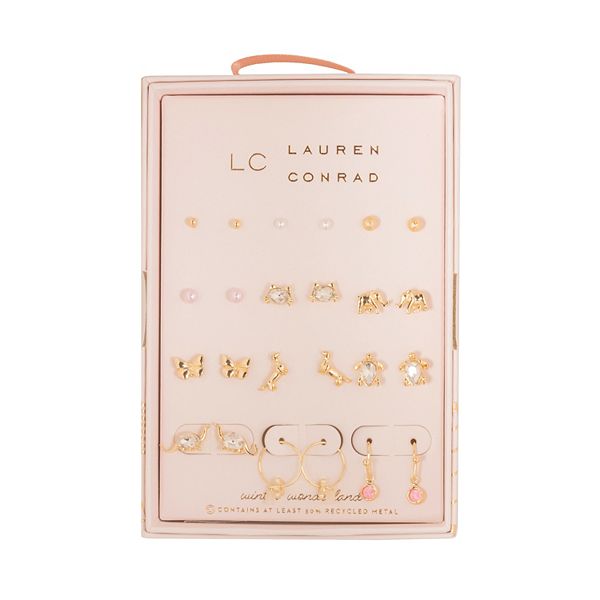 LC Lauren Conrad 12-Piece Whimsy Critter Earring Set - Clear