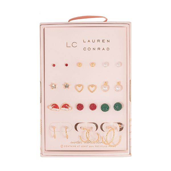 LC Lauren Conrad Holiday Icon 12 Pair Earring Set - Multi