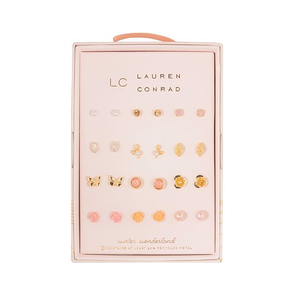 LC Lauren Conrad Rosy 12 Pair Earring Set - Pink