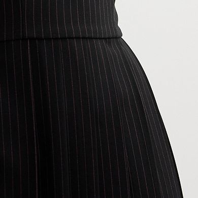 Juniors' Live To Be Spoiled Pleated Menswear Dress