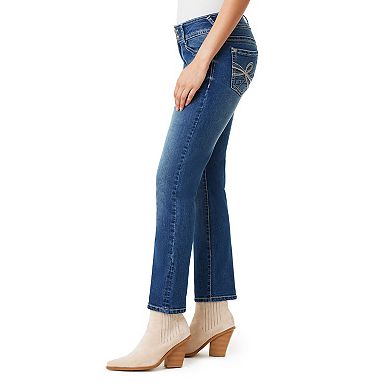 Juniors' WallFlower Luscious Mid Rise Curvy Straight-Fit Stretch Jeans