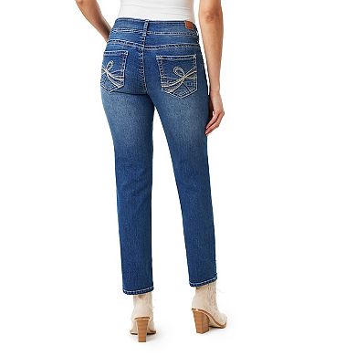 Juniors' WallFlower Luscious Mid Rise Curvy Straight-Fit Stretch Jeans
