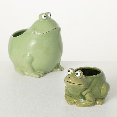 Sullivan's Toad-Ally Fun Planters Table Decor 2-piece Set