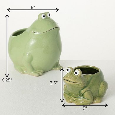 Sullivan's Toad-Ally Fun Planters Table Decor 2-piece Set