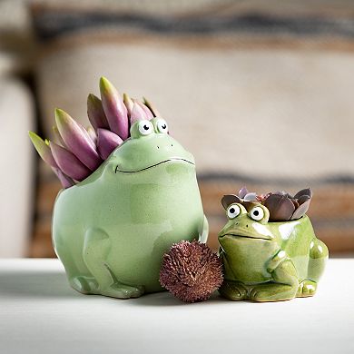 Sullivan's Toad-Ally Fun Planters Table Decor 2-piece Set