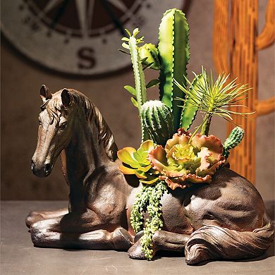 Sullivan's Bronze-Tone Resting Horse Planter Table Decor