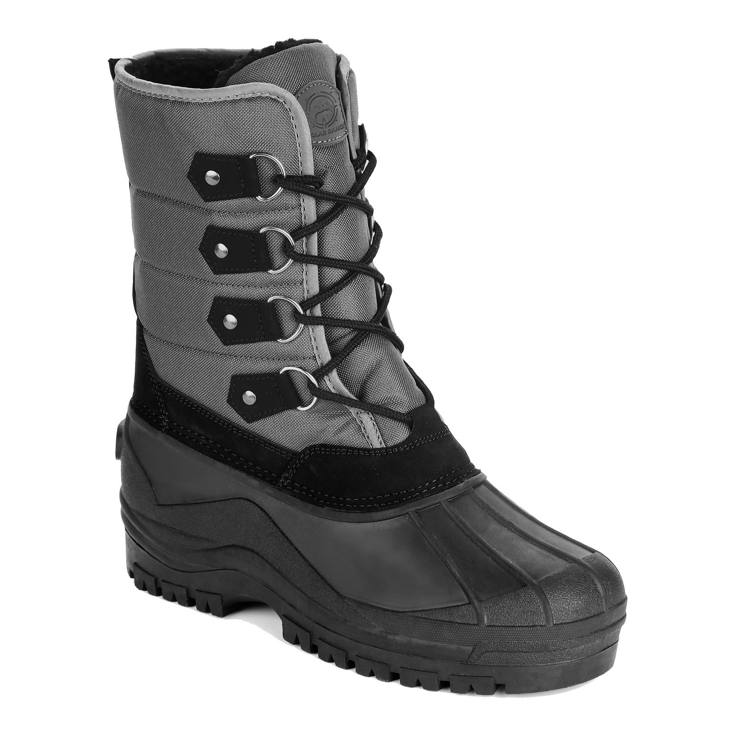 Mens Black and White Snow Boots Men main image 3