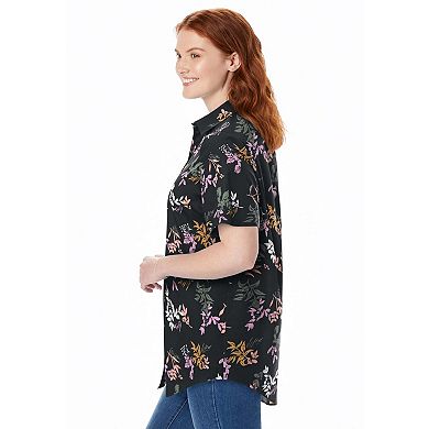 Woman Within Plus Size Petite Perfect Short Sleeve Shirt