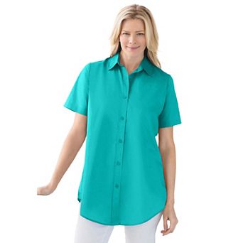Woman Within Plus Size Perfect Short Sleeve Shirt