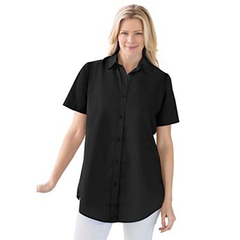 Woman Within Plus Size Perfect Short Sleeve Shirt