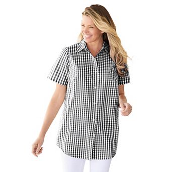 Woman Within Plus Size Petite Perfect Short Sleeve Shirt