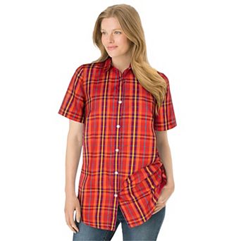 Woman Within Plus Size Petite Perfect Short Sleeve Shirt