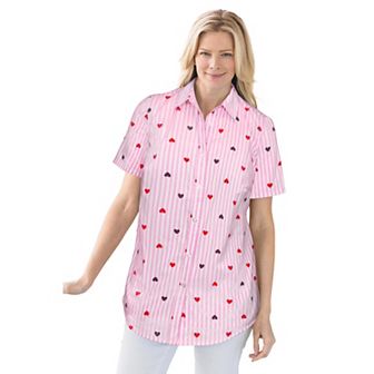 Woman Within Plus Size Petite Perfect Short Sleeve Shirt