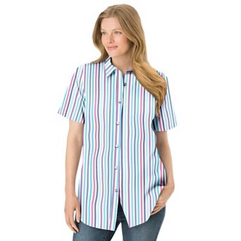 Woman Within Plus Size Perfect Short Sleeve Shirt
