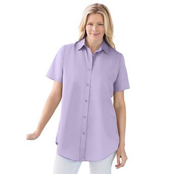 Woman Within Plus Size Petite Perfect Short Sleeve Shirt