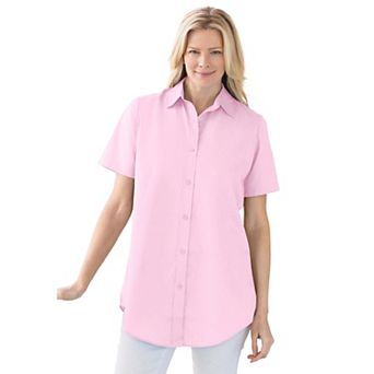 Woman Within Plus Size Petite Perfect Short Sleeve Shirt
